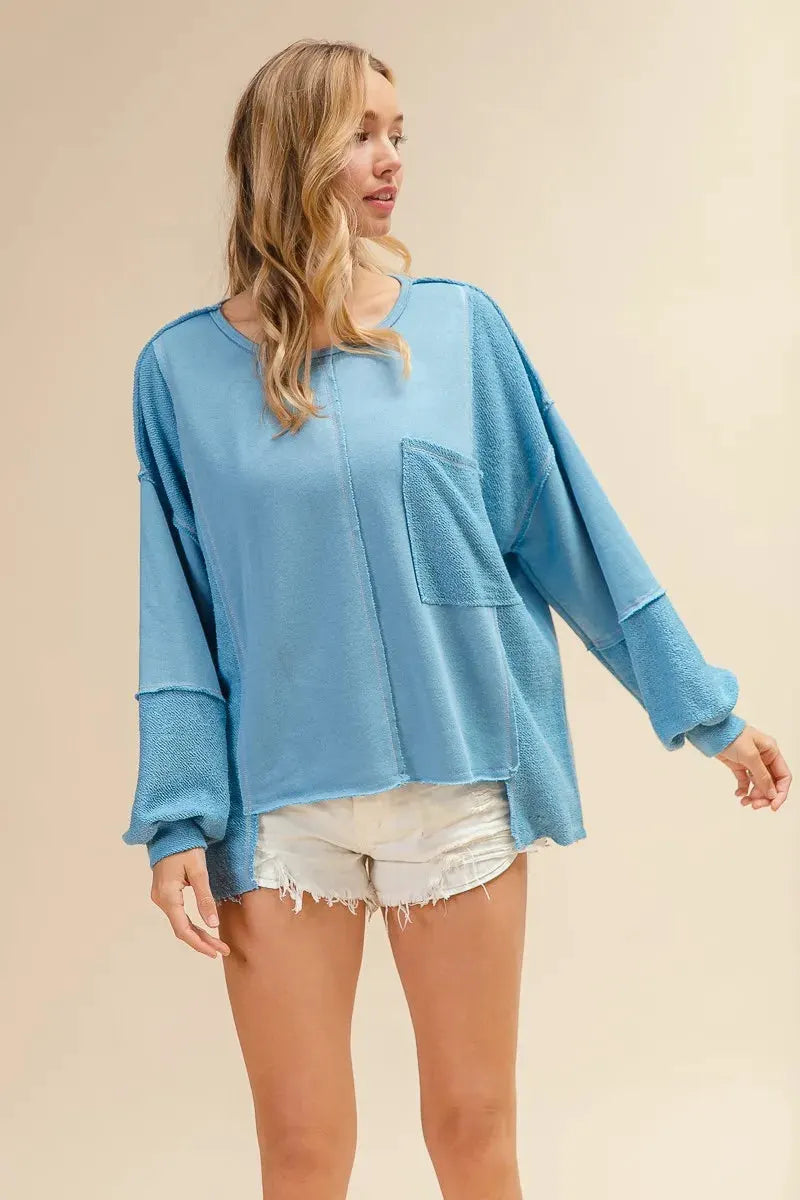 BiBi Oversized Pocket Front Sweatshirt by BiBi