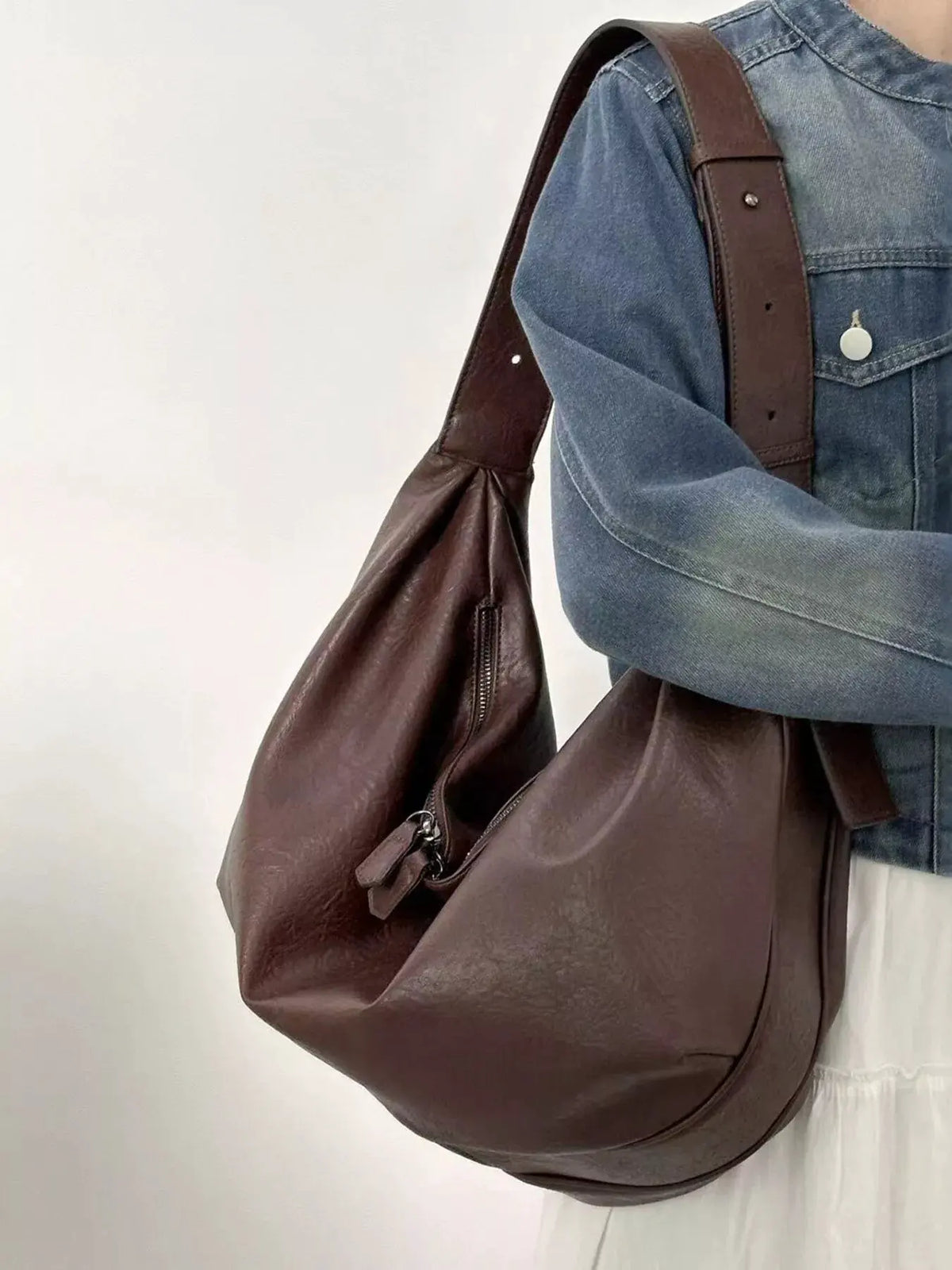 Large Capacity Faux Leather Tote Bag by Partner Label