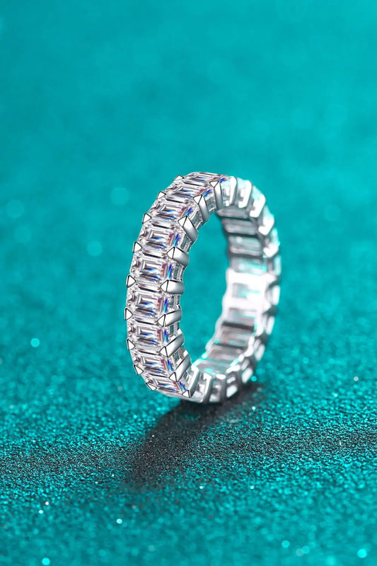 10.5 Carat Moissanite Rhodium Plated Ring by Partner Label