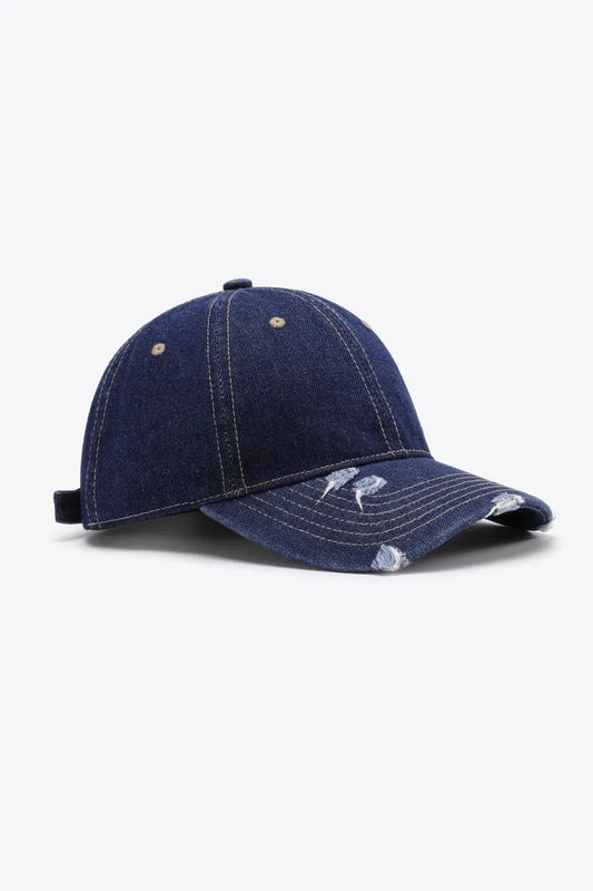 Distressed Adjustable Baseball Cap by Partner Label