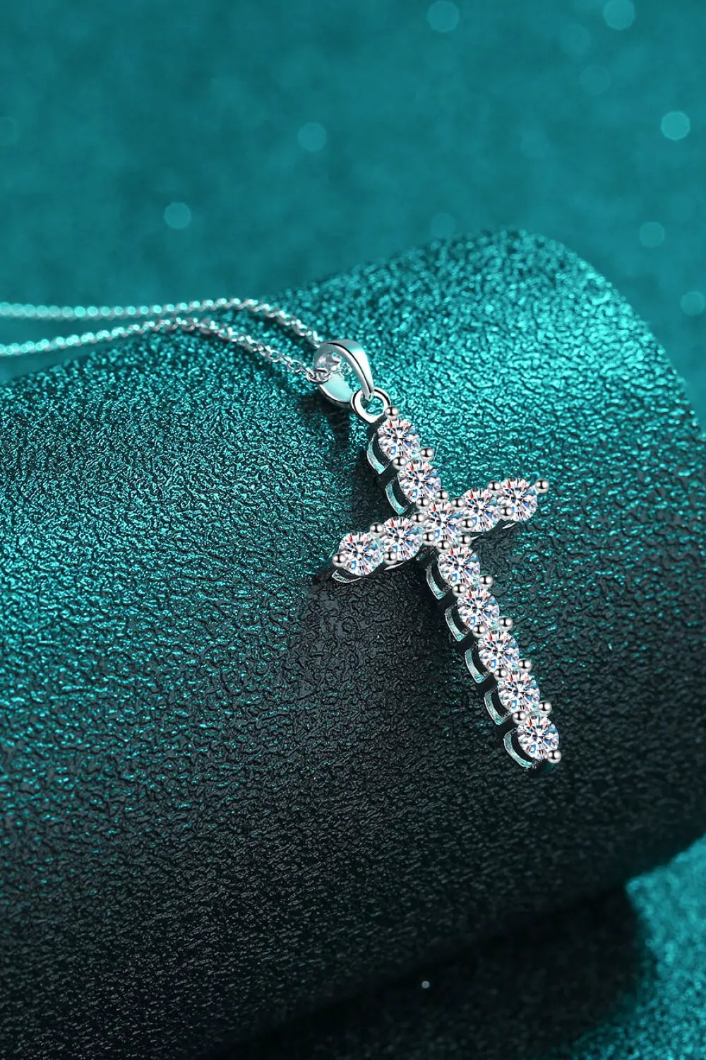 Adored 925 Sterling Silver Cross Moissanite Necklace by Partner Labels