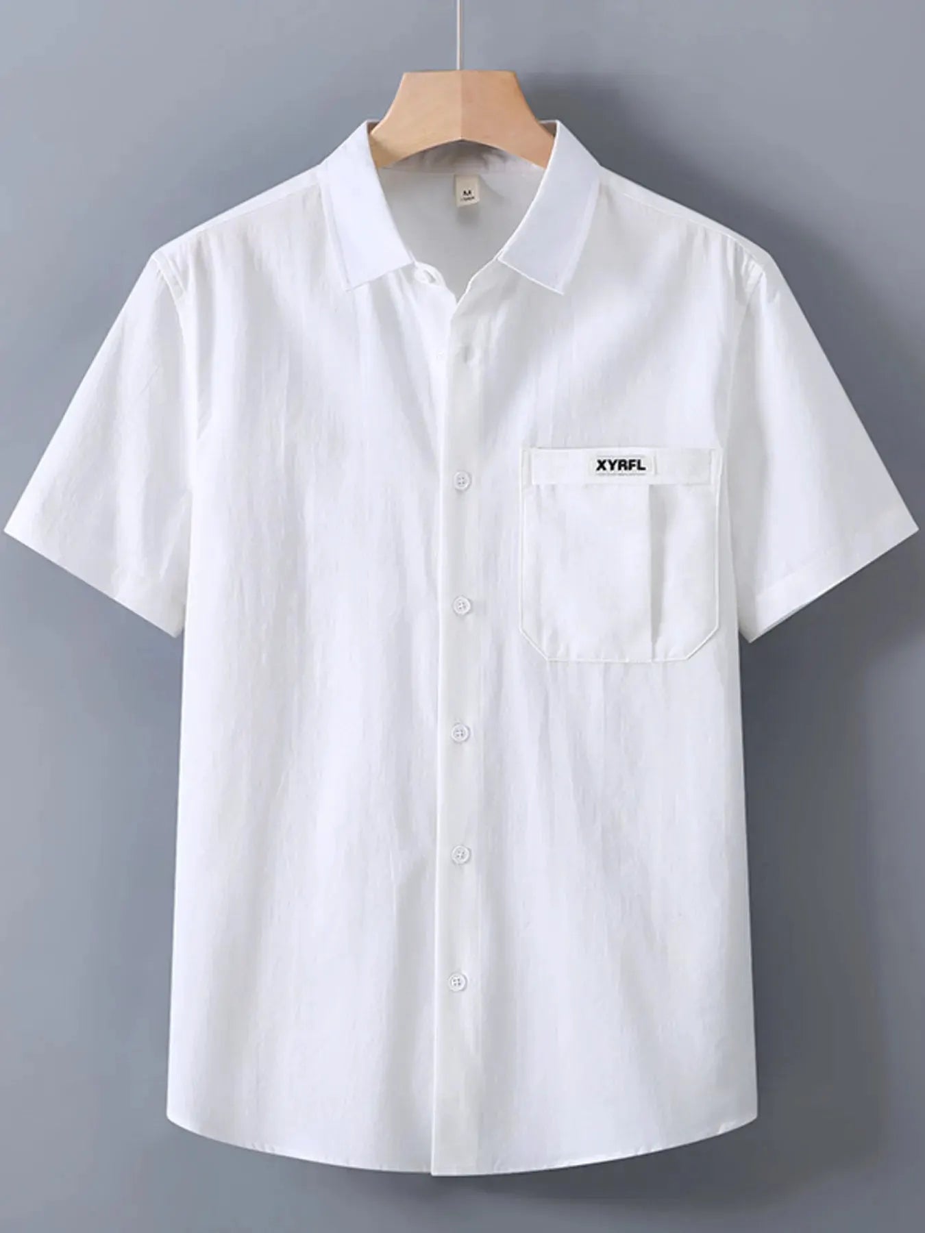 Men's Plus Size Button Up Short-Sleeve Shirt by Trendsi