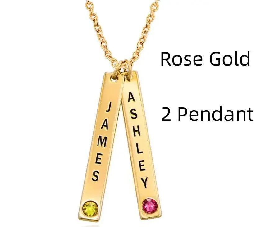 Personalized Vertical Necklace, Mother's Day Gift by Maiden-Art