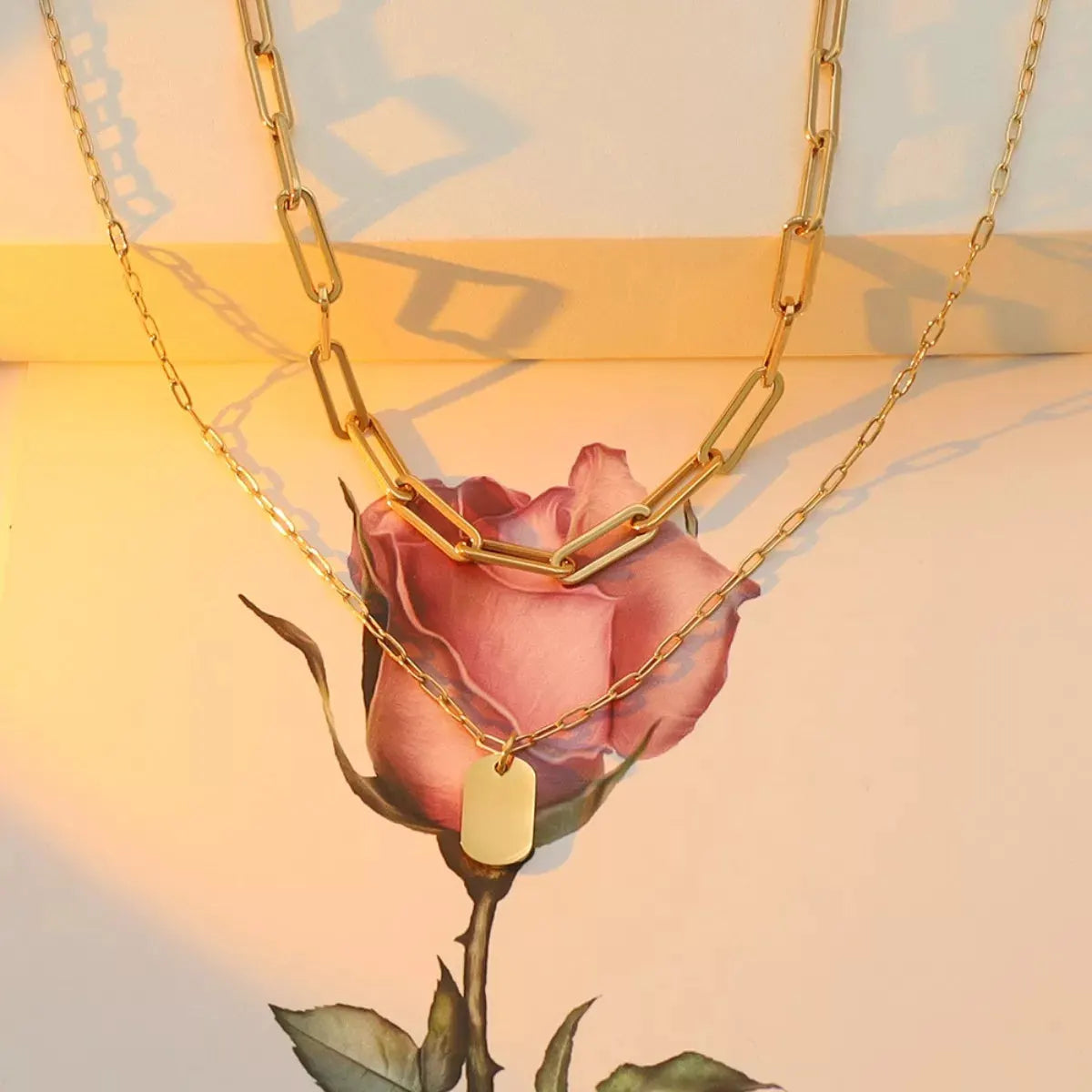 18K Gold-Plated Double Layered Necklace by Partner Labels