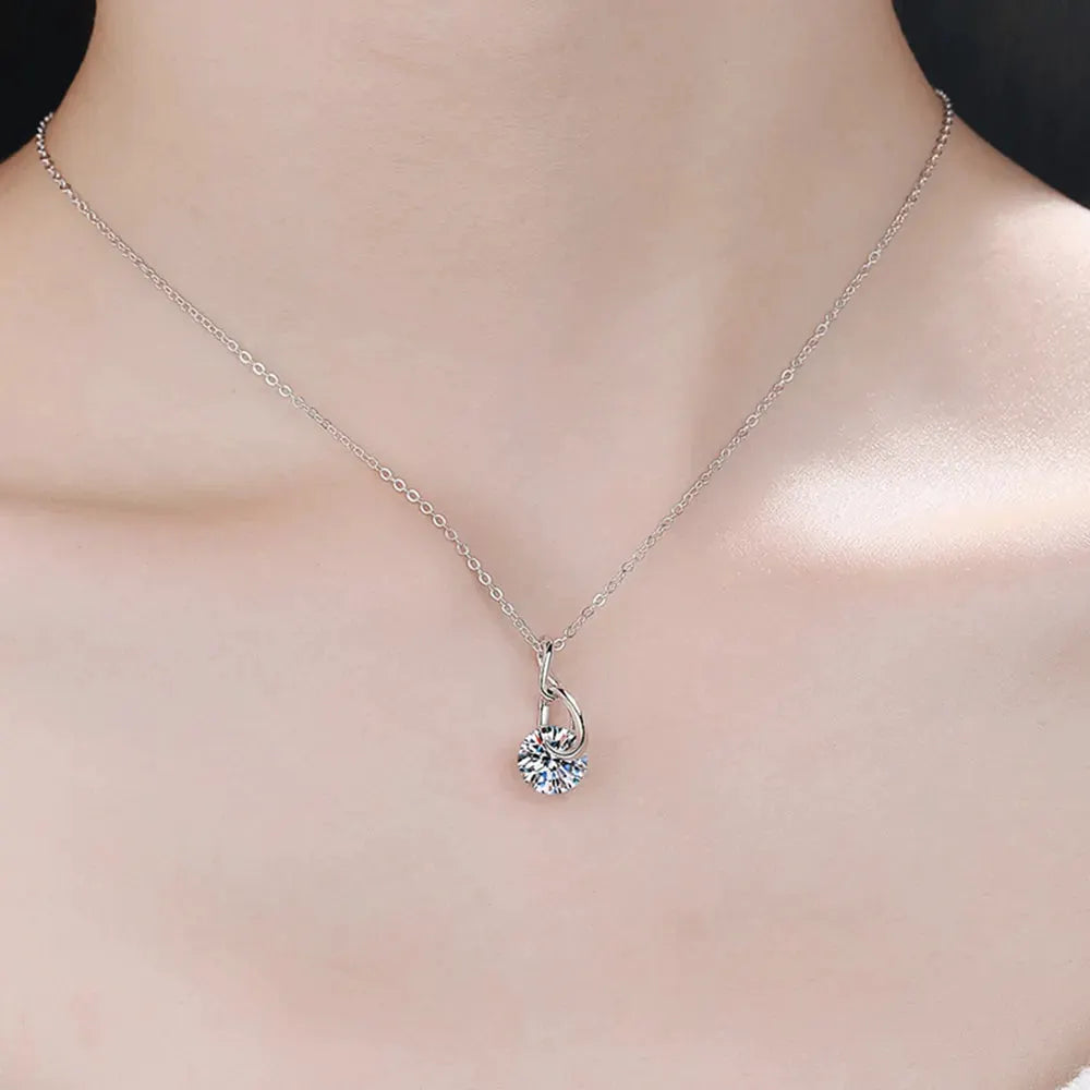 2 Carat Moissanite 925 Sterling Silver Necklace by Partner Labels