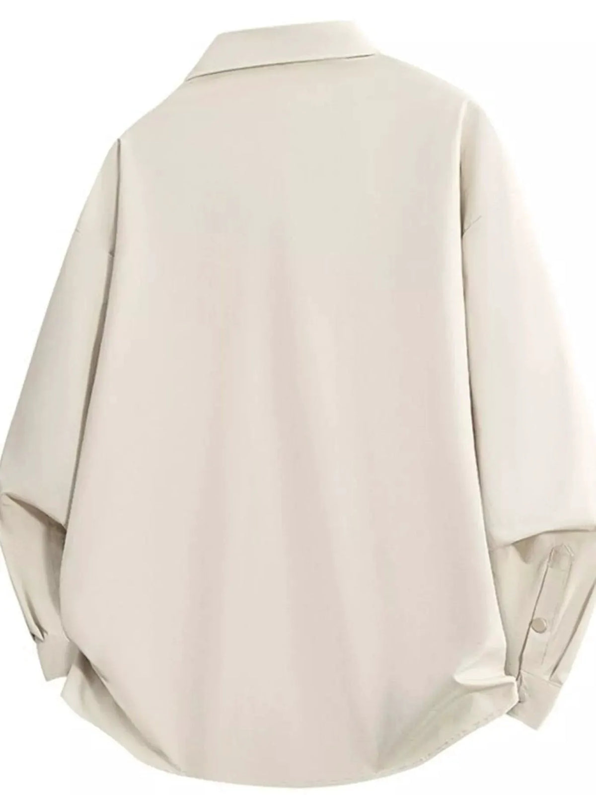 Men's Full Size Snap Down Long Sleeve Shacket Plus Size by Trendsi