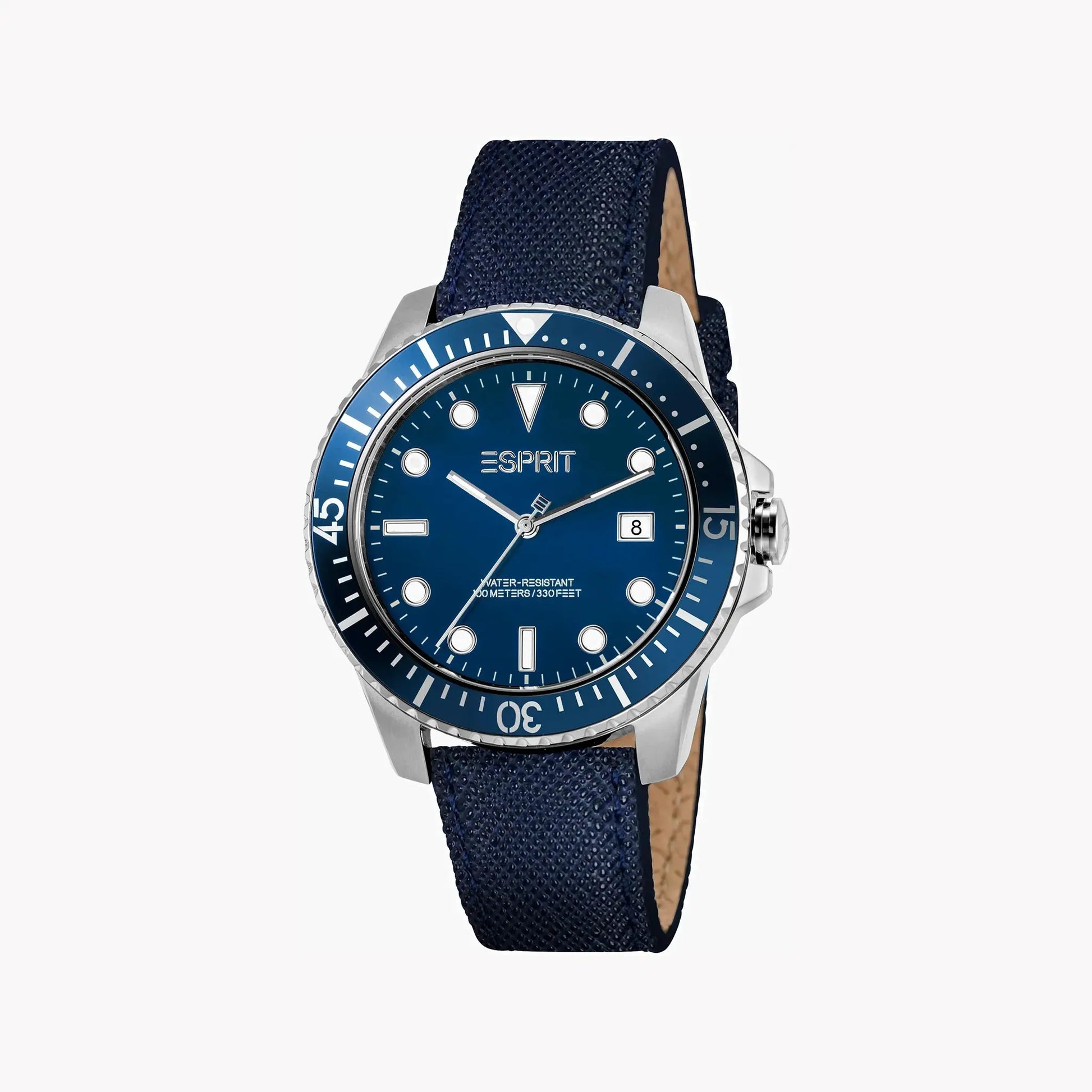 Esprit Men's Blue Leather Watch, Blue Dial | Es1g038m0035 by ESPRIT