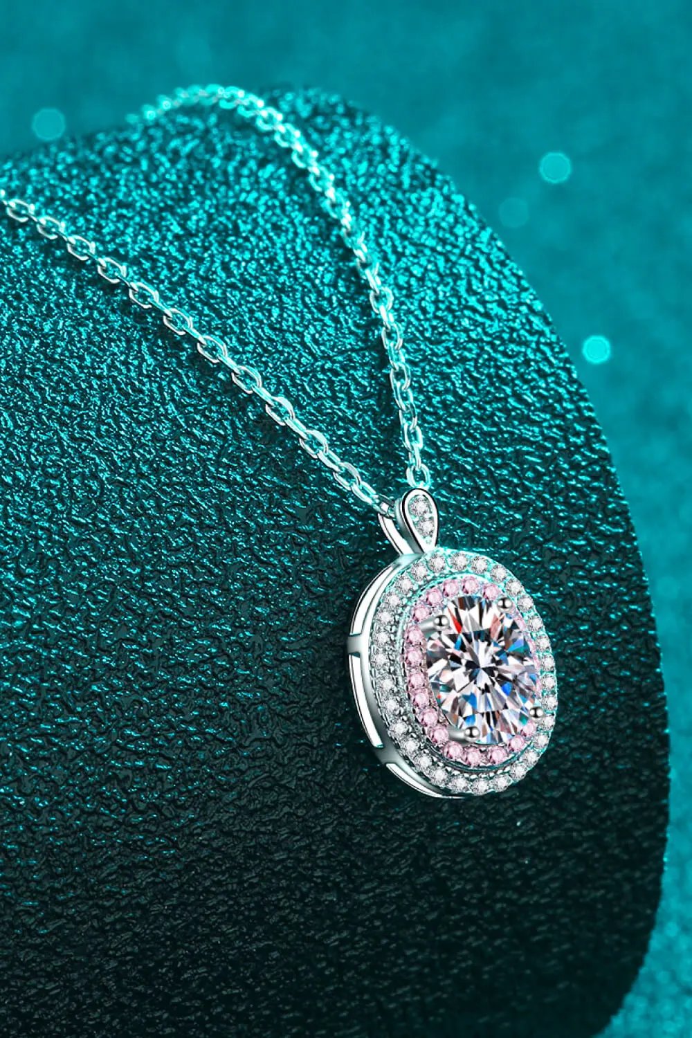 Adored 925 Sterling Silver Rhodium-Plated 1 Carat Moissanite Pendant Necklace by Partner Labels