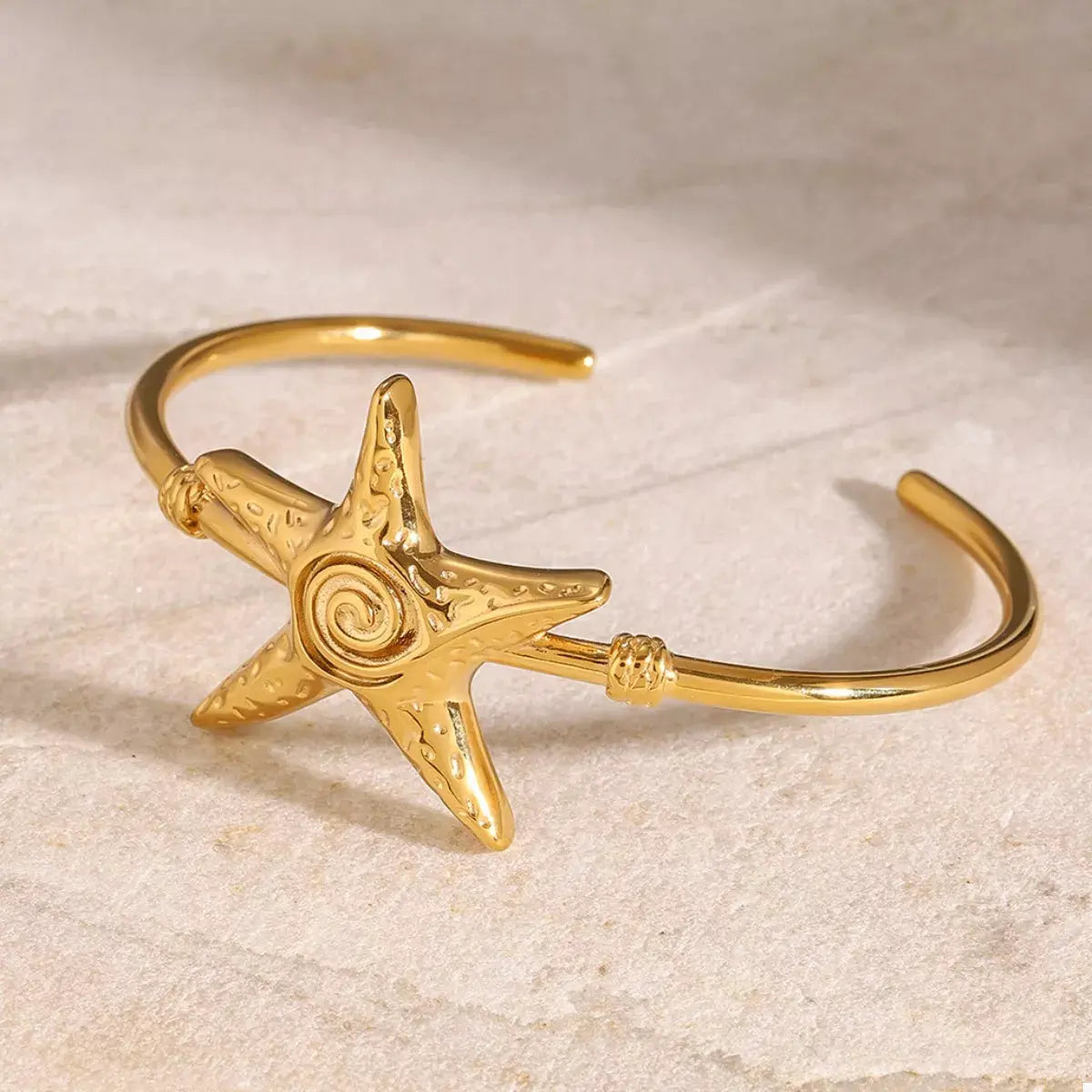 18K Gold-Plated Starfish Open Bracelet by Partner Label