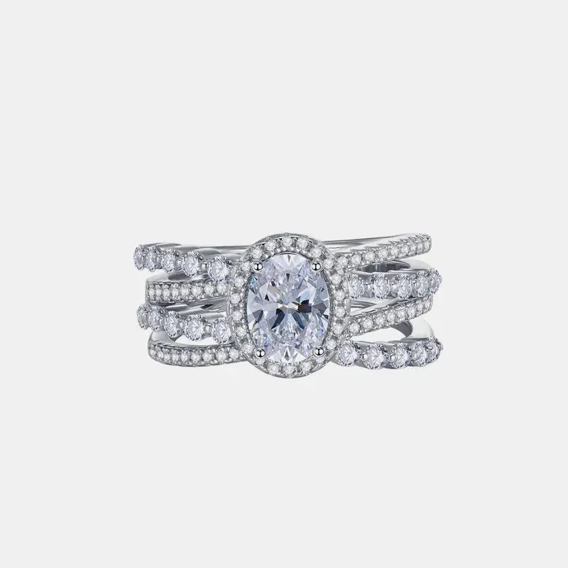3 Carat Moissanite 925 Sterling Silver Layered Ring by Partner Label