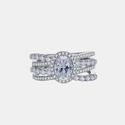 3 Carat Moissanite 925 Sterling Silver Layered Ring by Partner Label