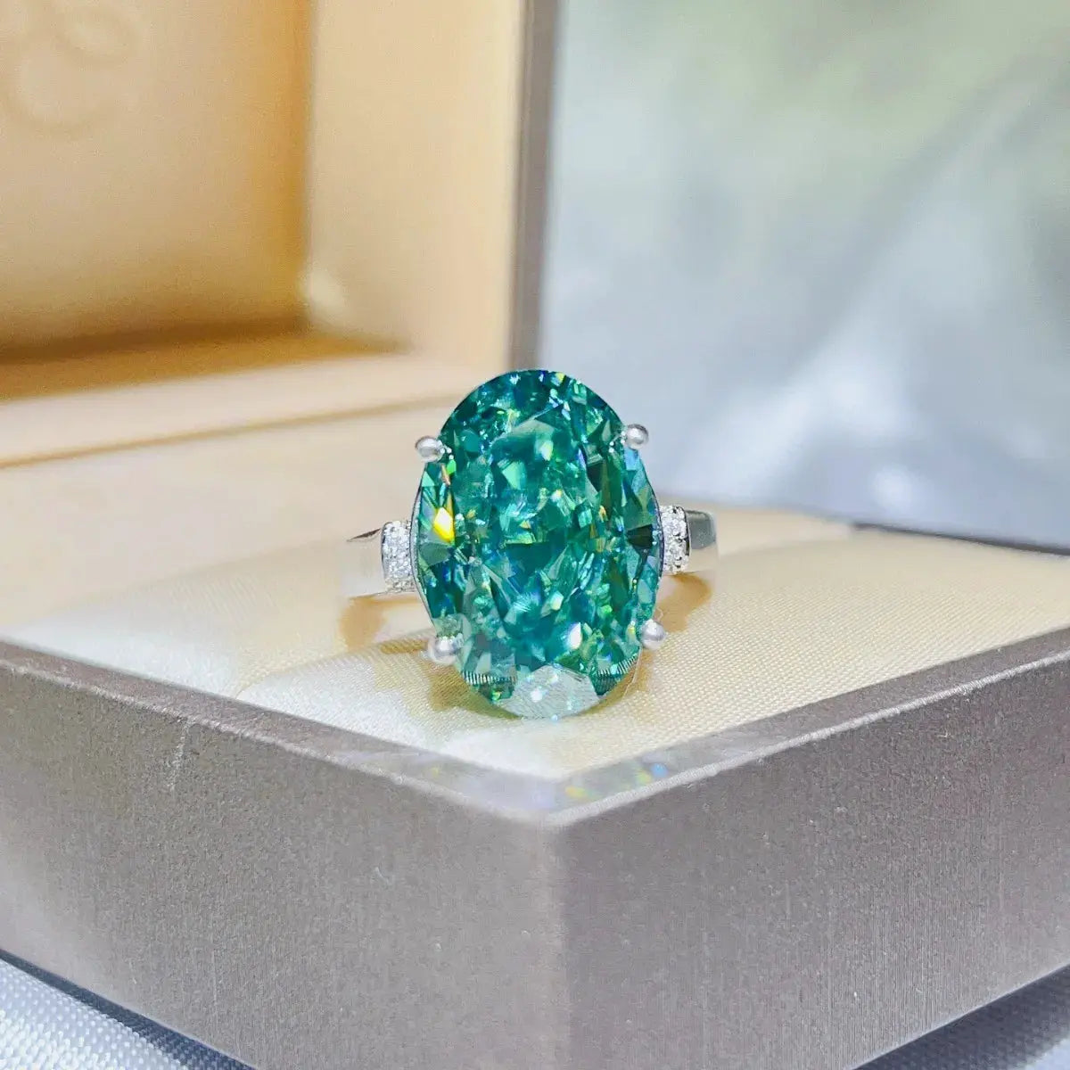 5 Carat Moissanite 925 Sterling Silver Ring by Partner Label