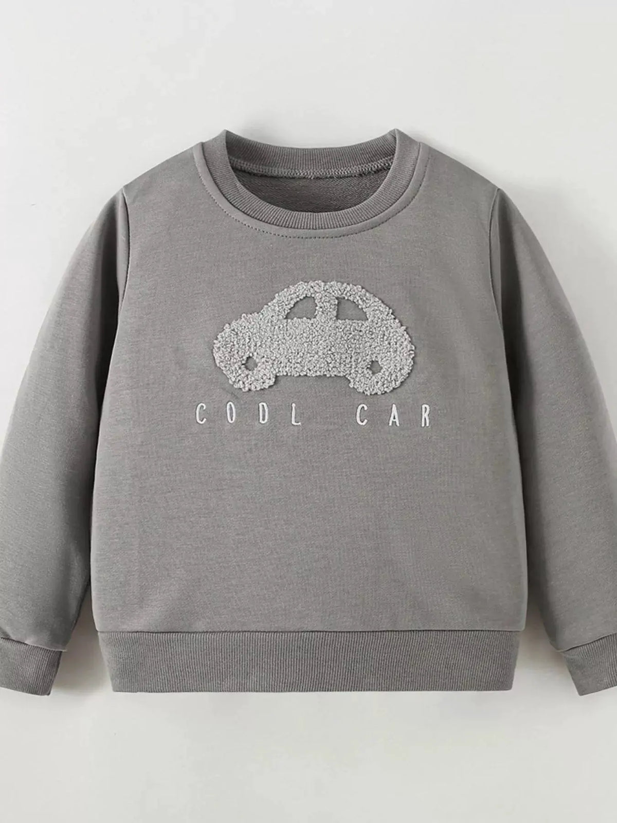 Children's Car Applique Crew Neck Sweatshirt by Trendsi