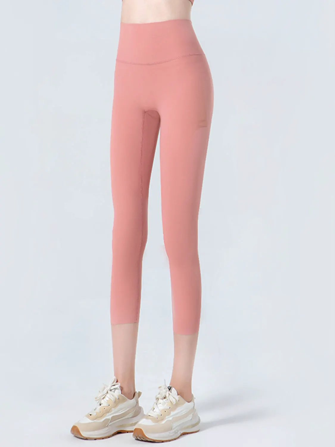 Wide Waistband Cropped Sports Leggings by Partner Label