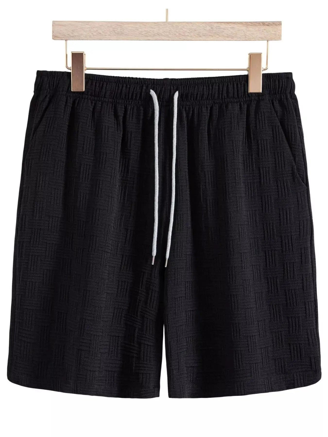 Men's Textured Drawstring Shorts by Trendsi