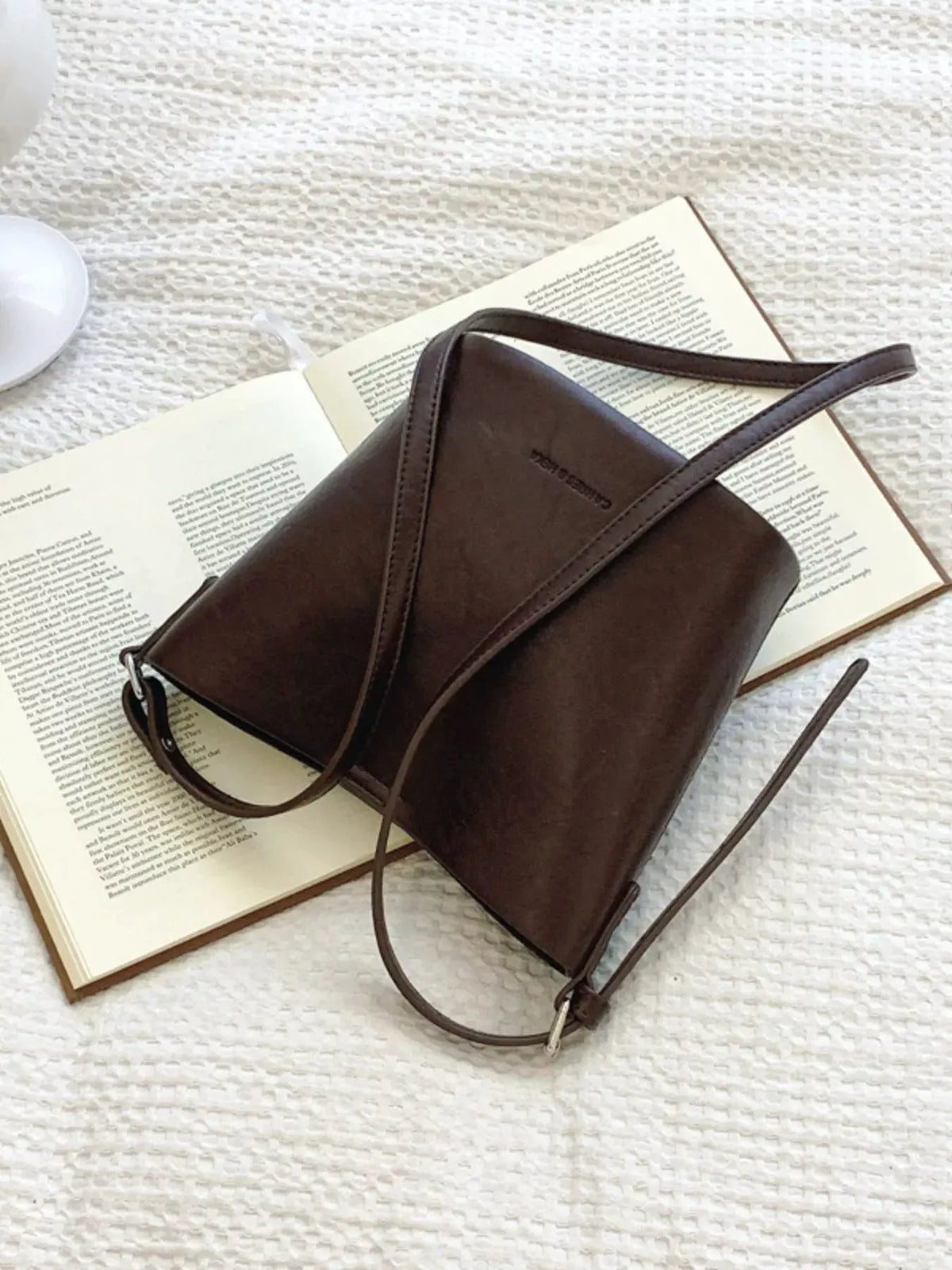 Leather Bucket Crossbody Bag by Partner Label