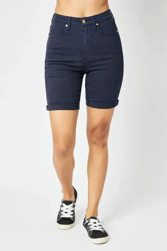 Judy Blue Full Size High Waist Tummy Control Bermuda Shorts by Judy Blue
