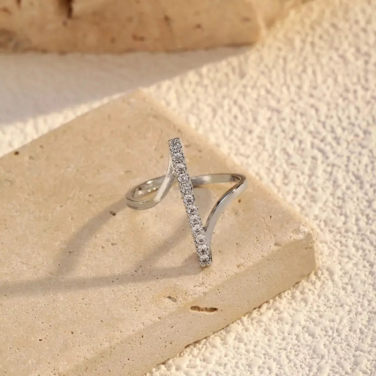 Irregular Rhinestone Ring by Partner Label