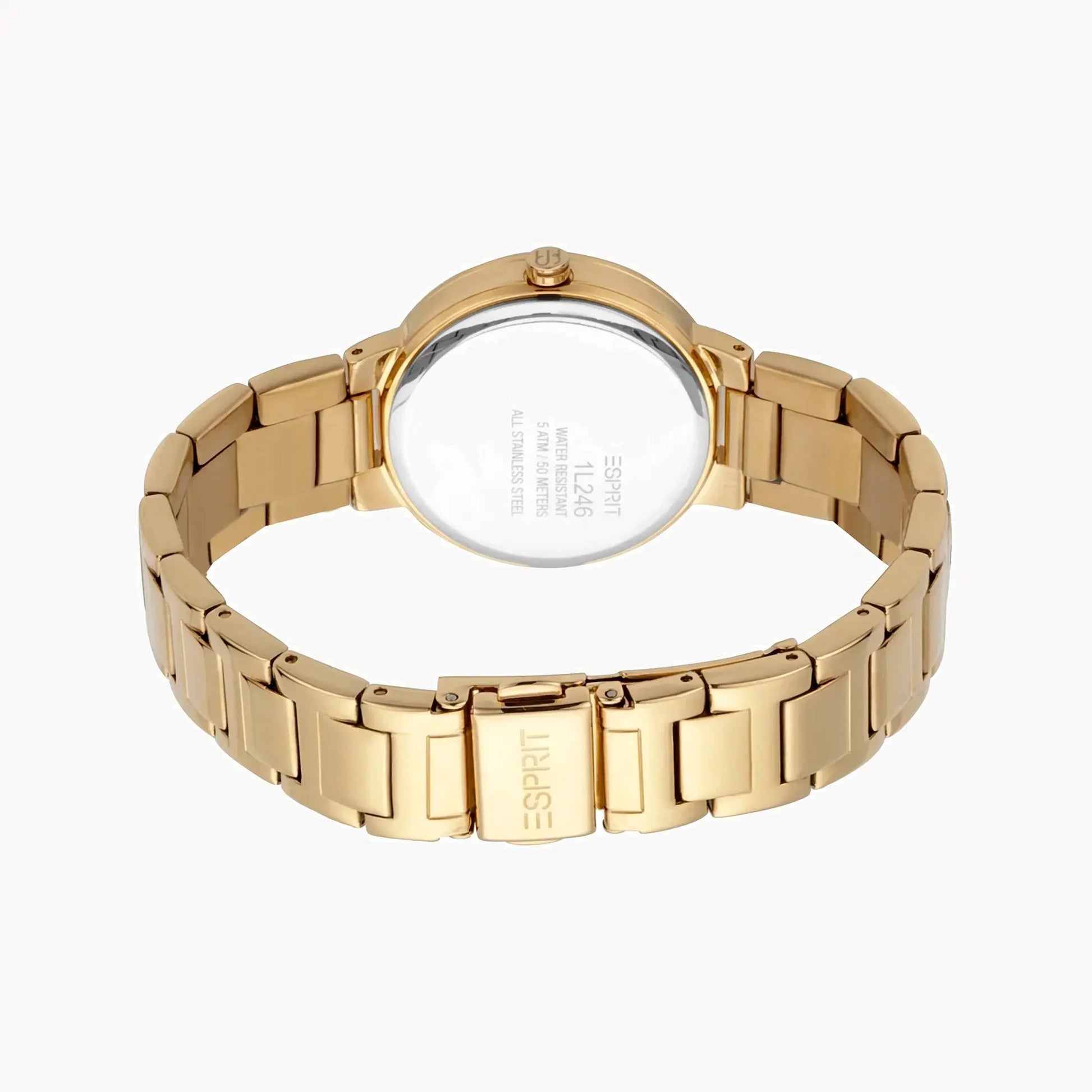 Esprit Women's Gold Stainless Steel Watch, Silver Dial | ES1L246M0065 by ESPRIT