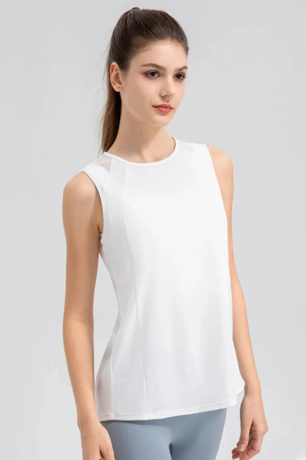 Round Neck Wide strap Active Tank by Partner Label