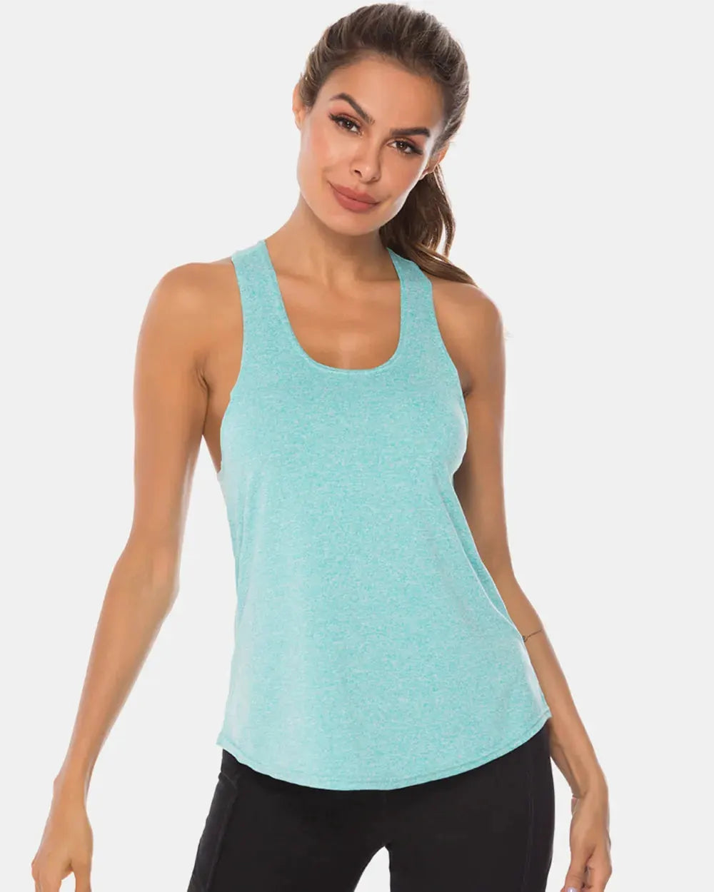 Full Size Scoop Neck Wide Strap Active Tank by Partner Label