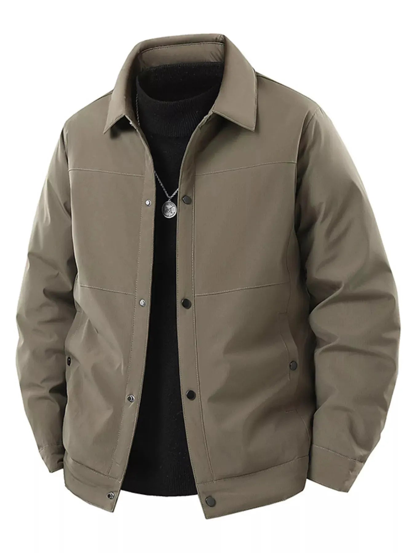 Men's Plus Size Snap Down Long Sleeve Jacket by Partner Label