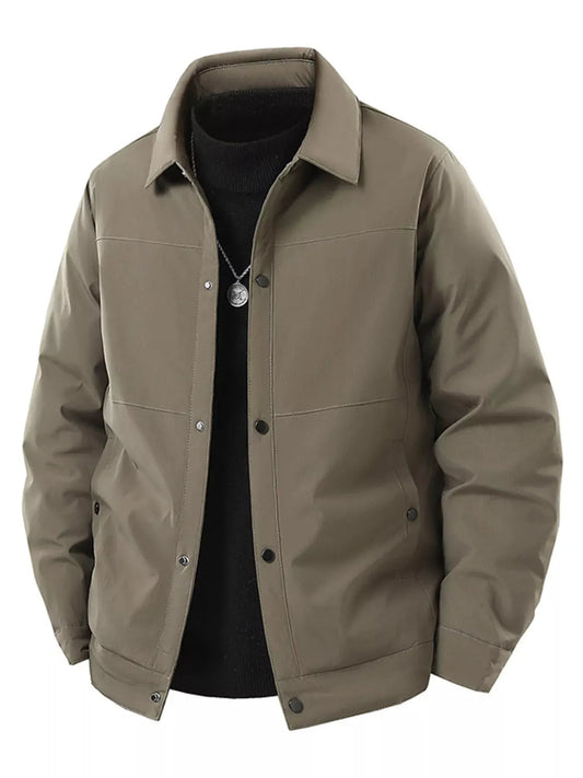 Men's Plus Size Snap Down Long Sleeve Jacket by Partner Label