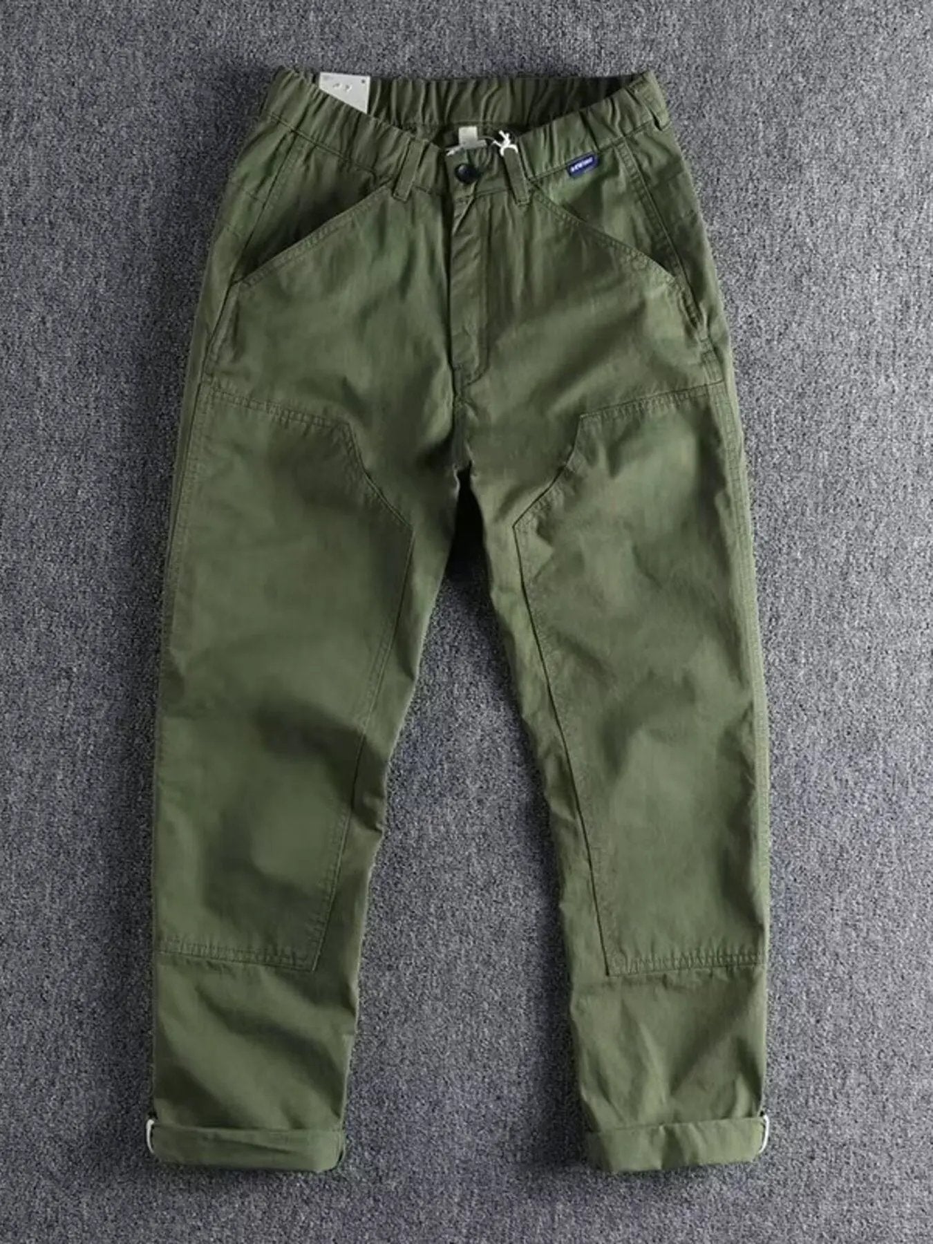 Men's Plus Size Casual Elastic Waist Cargo Pants by Partner Label