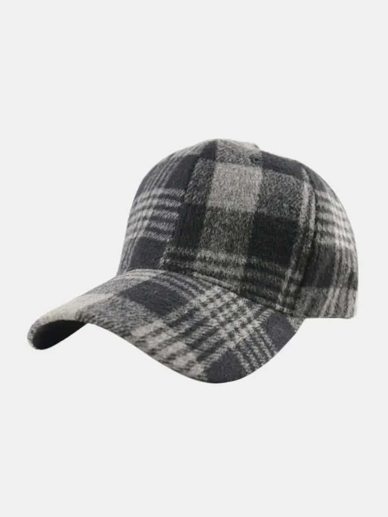 Plaid Adjustable Cotton Baseball Cap by Partner Label