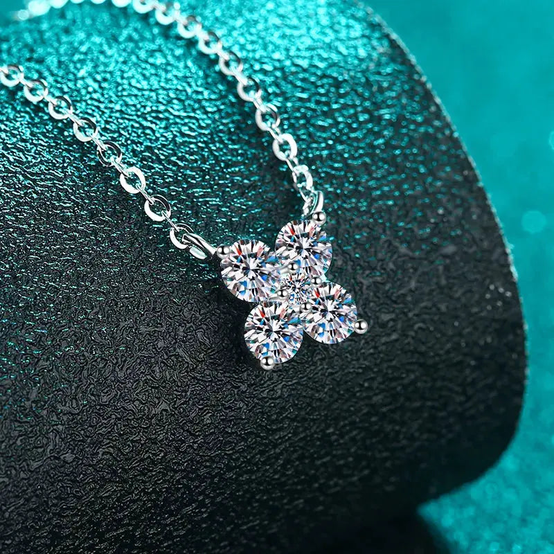 1.26 Carat Moissanite 925 Sterling Silver Geometric Shape Pendant Necklace by Partner Label