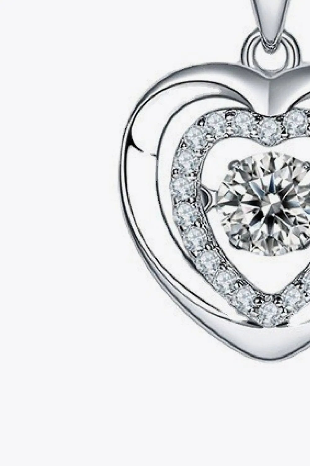 Moissanite Heart Pendant Necklace by Partner Labels