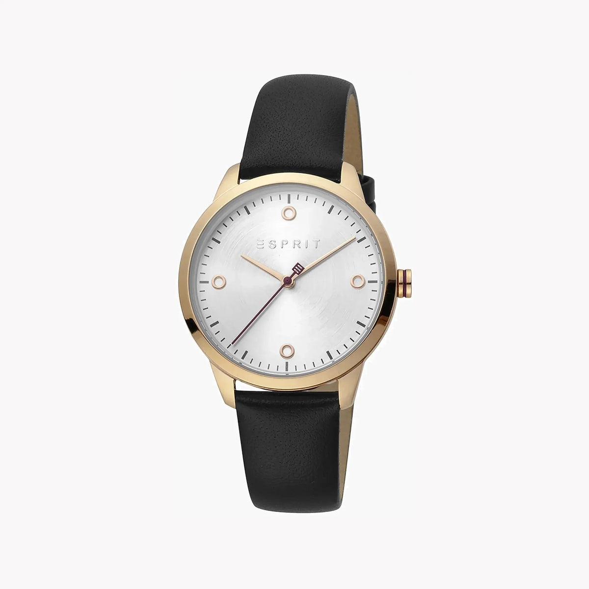 Esprit Women's Black Leather Watch, Silver Dial | Es1l112m0065 by ESPRIT