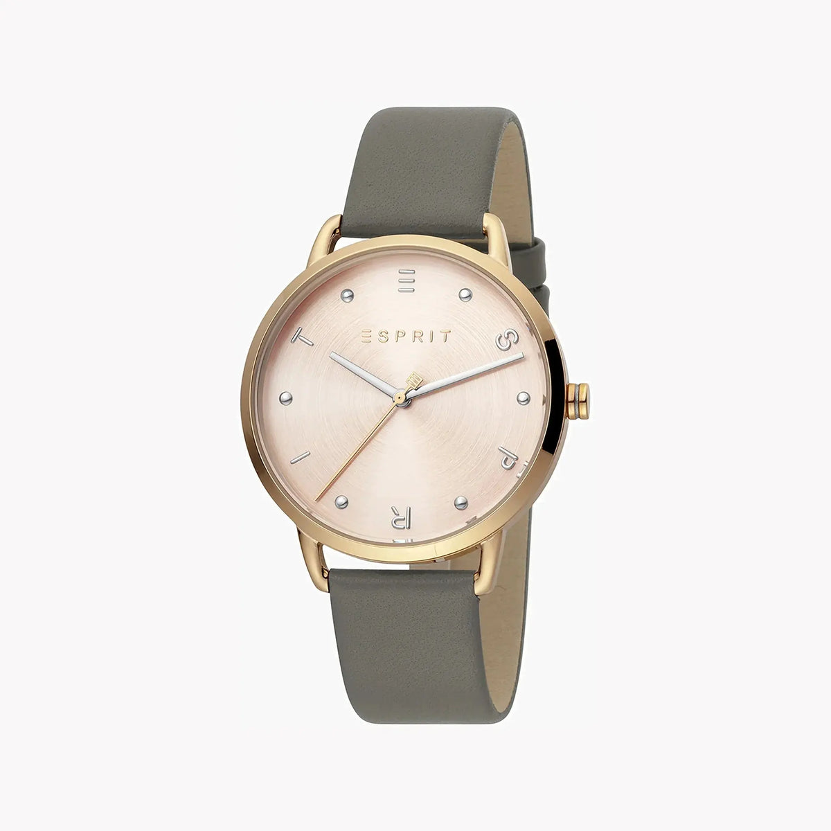 Esprit Women's Grey Leather Watch, Rose Gold Dial | Es1l163m0055 by ESPRIT