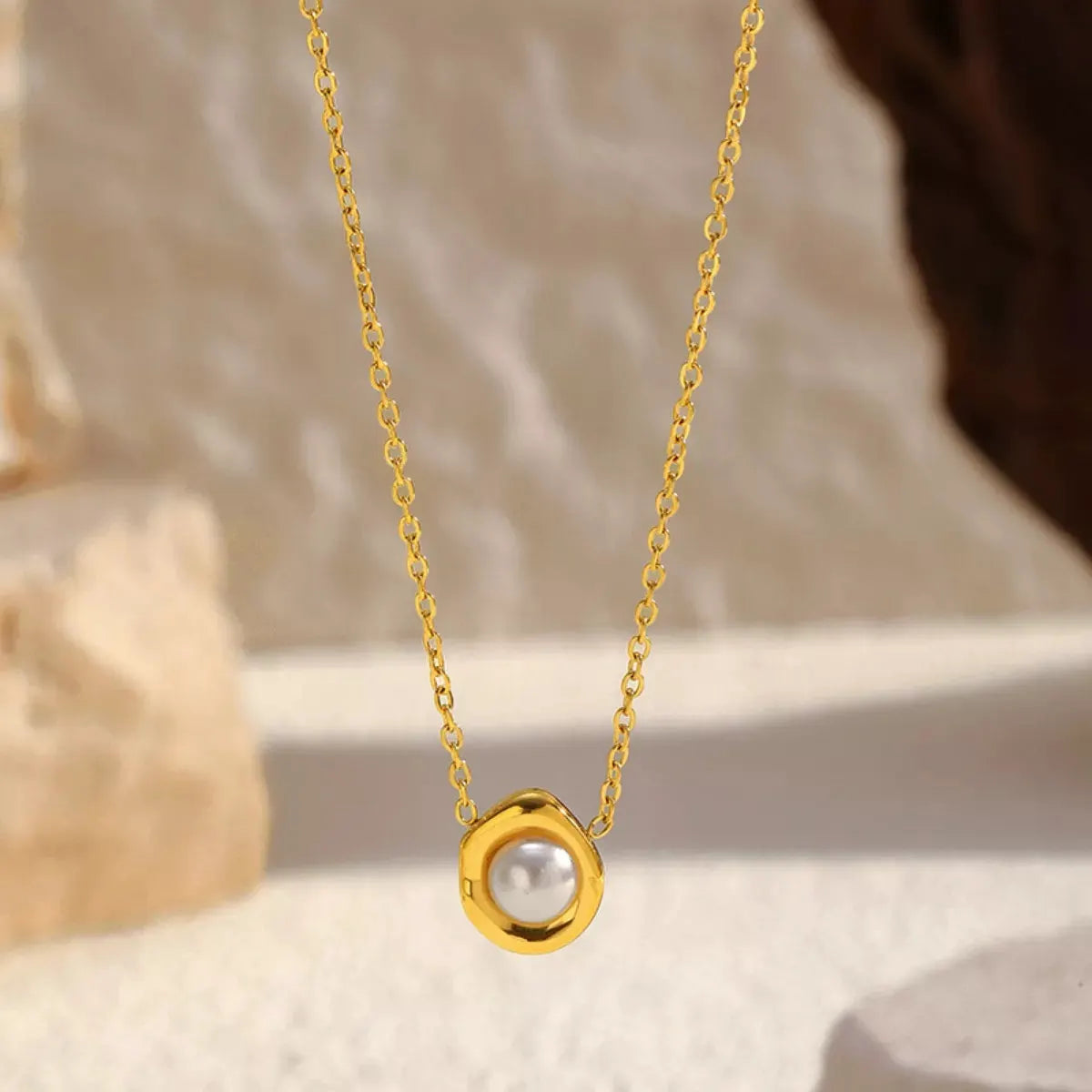 18K Gold-Plated Pearl Necklace by Partner Labels