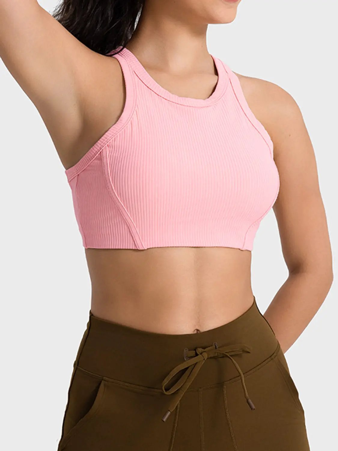 Millennia Wide Strap Cropped Sport Tank by Millennia