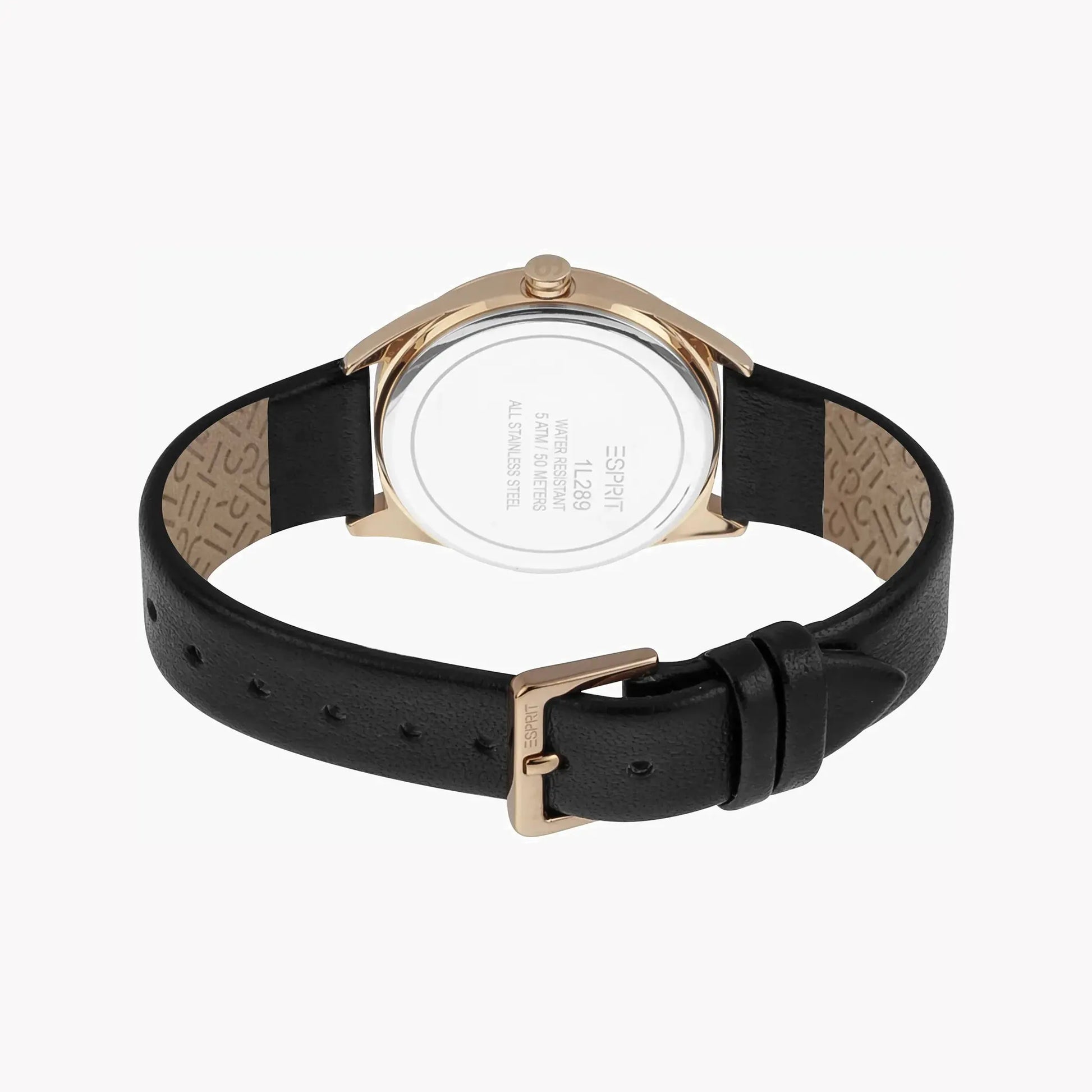 Esprit Women's Black Leather Watch, Black Dial | Es1l234m0035 by ESPRIT
