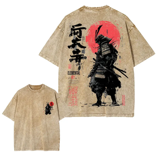 Men's Samurai Spirit T-Shirt, Japanese Style Back Print, Bushido Gift by Vimost Shop