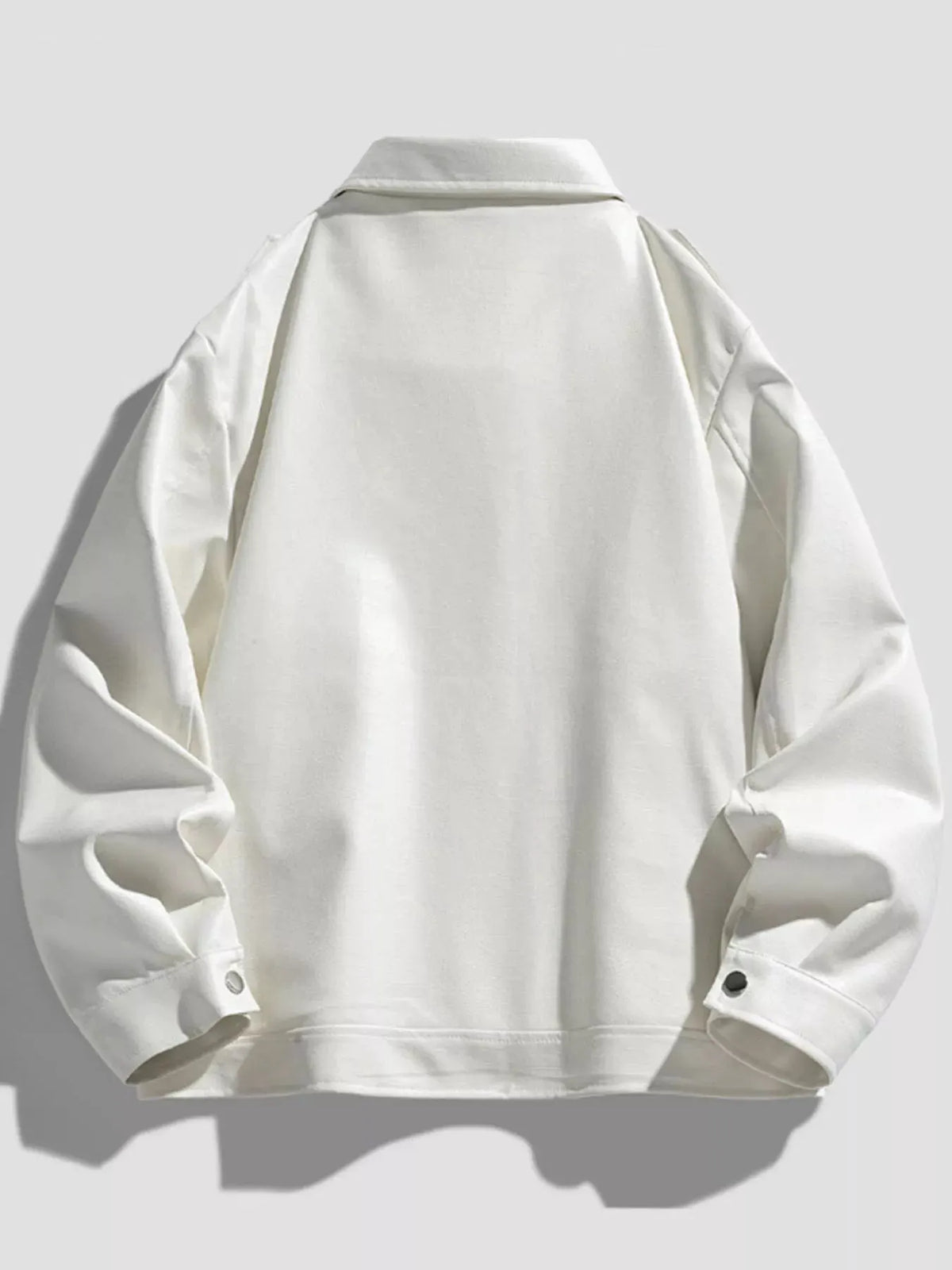 Men's Plus Size Lapel Collar Long Sleeve Outerwear by Trendsi