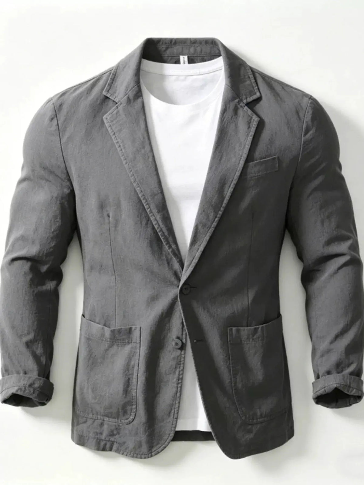 Men's Plus Size Button Up Long Sleeve Blazer by Trendsi