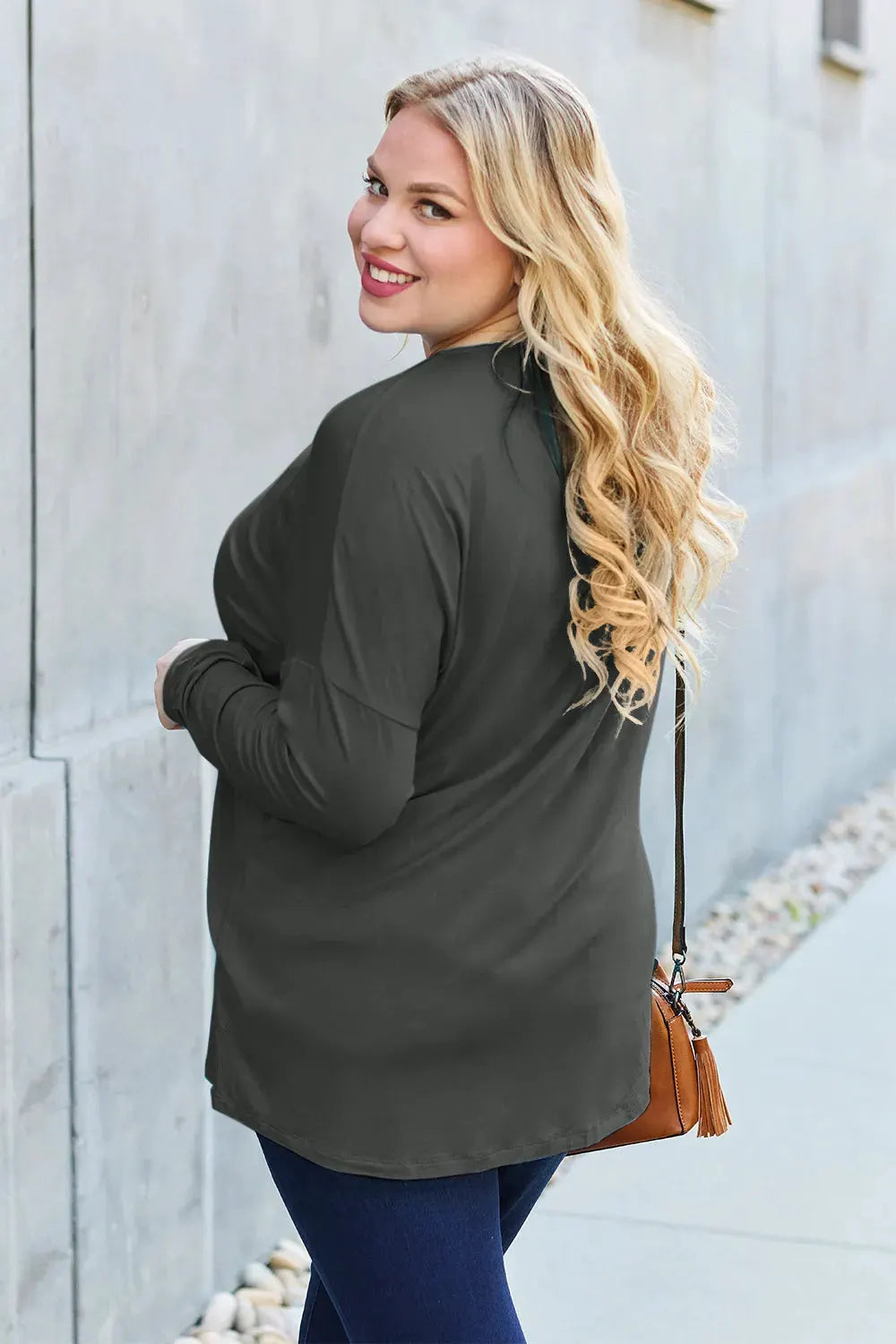Basic Bae Full Size Round Neck Dropped Shoulder T-Shirt by Basic Bae