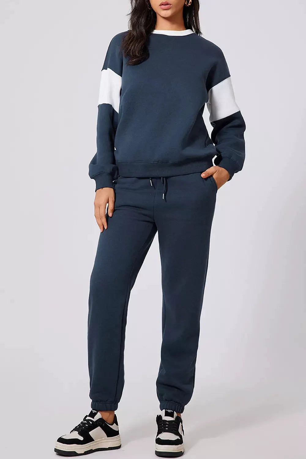 Drop Shoulder Loose Sweatshirt and Joggers Active Set | Partner Labels Selection by Partner Label