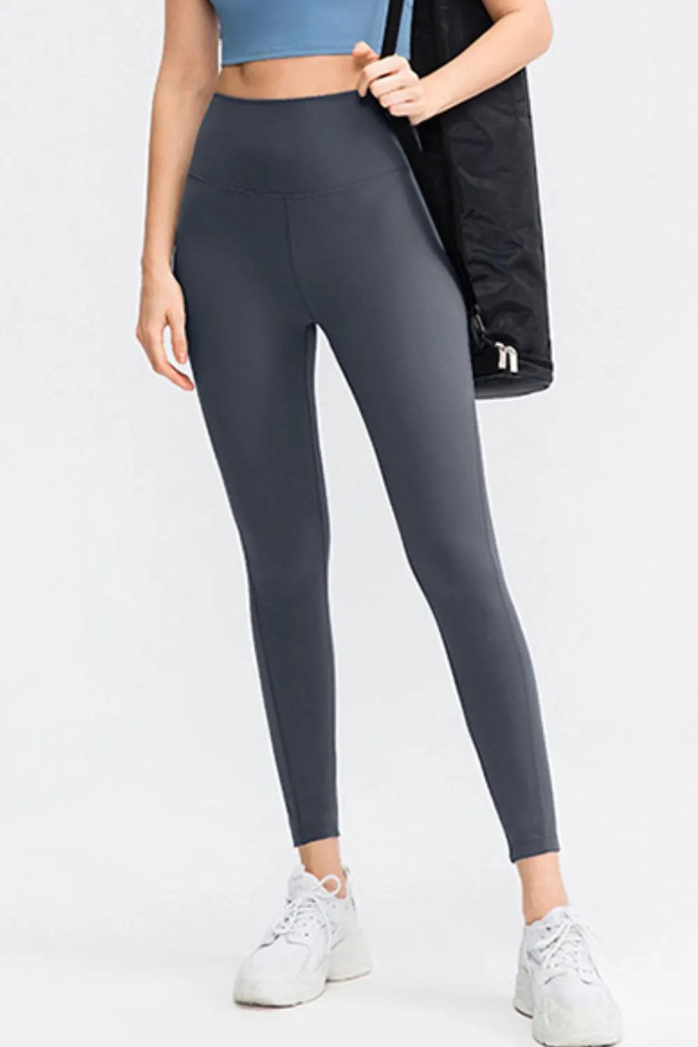 Slim Fit Wide Waistband Long Sports Pants by Partner Label