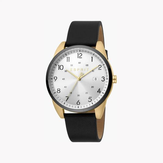 Esprit Men's Stainless Steel Watch, Black Leather Band | Es1g097m0035 by ESPRIT