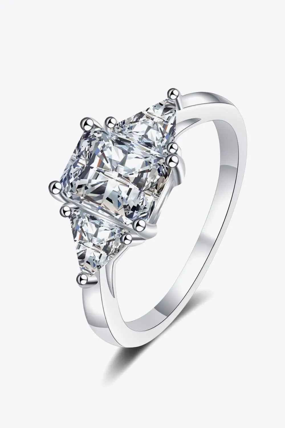 3 Carat Moissanite 925 Sterling Silver Rhodium-Plated Ring by Partner Label