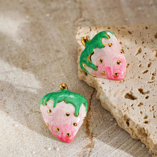 Colorful Strawberry Stud Earrings by Partner Label