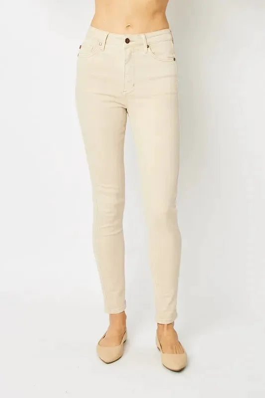 Judy Blue Full Size Garment Dyed Tummy Control Skinny Jeans by Judy Blue