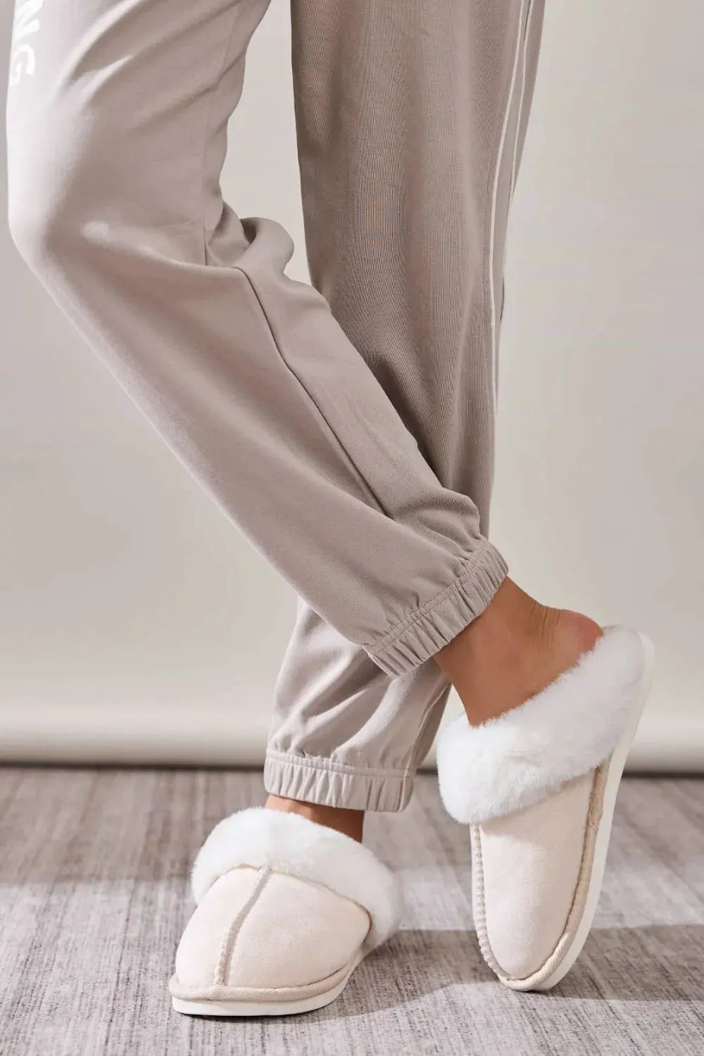 Faux Fur Round Toe Slippers by Partner Label