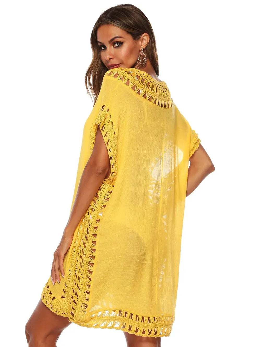 Cutout V-Neck Short Sleeve Cover-Up by Partner Labels