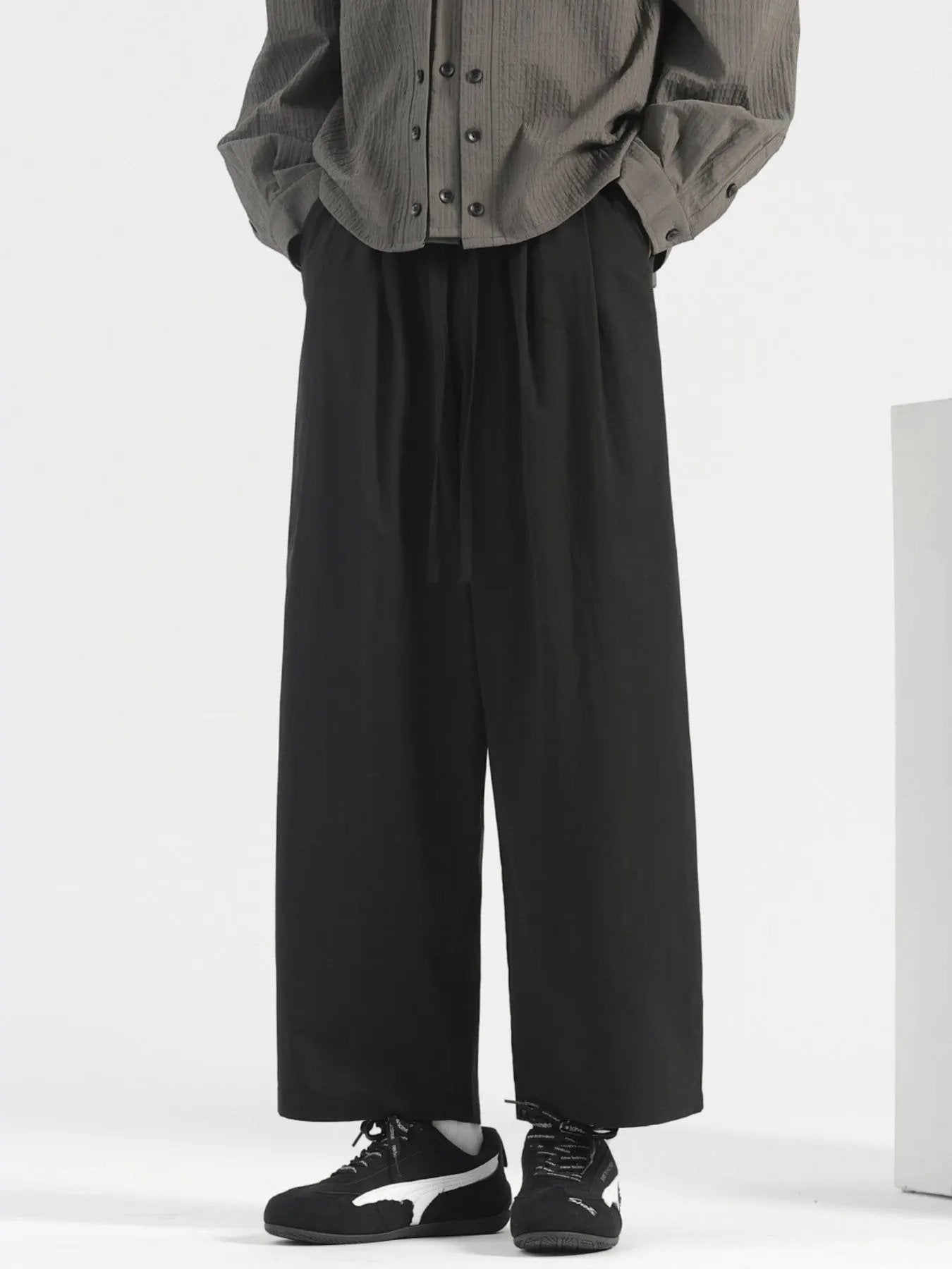 Men's Plus Size Wide Leg Drawstring Casual Pants by Partner Label