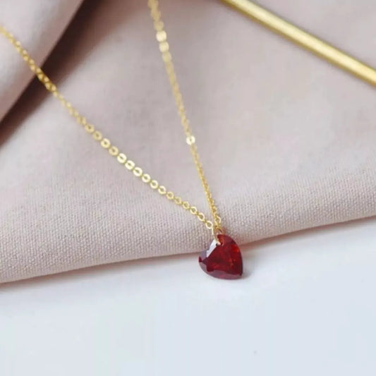 925 Sterling Silver Zircon Heart Necklace by Partner Labels